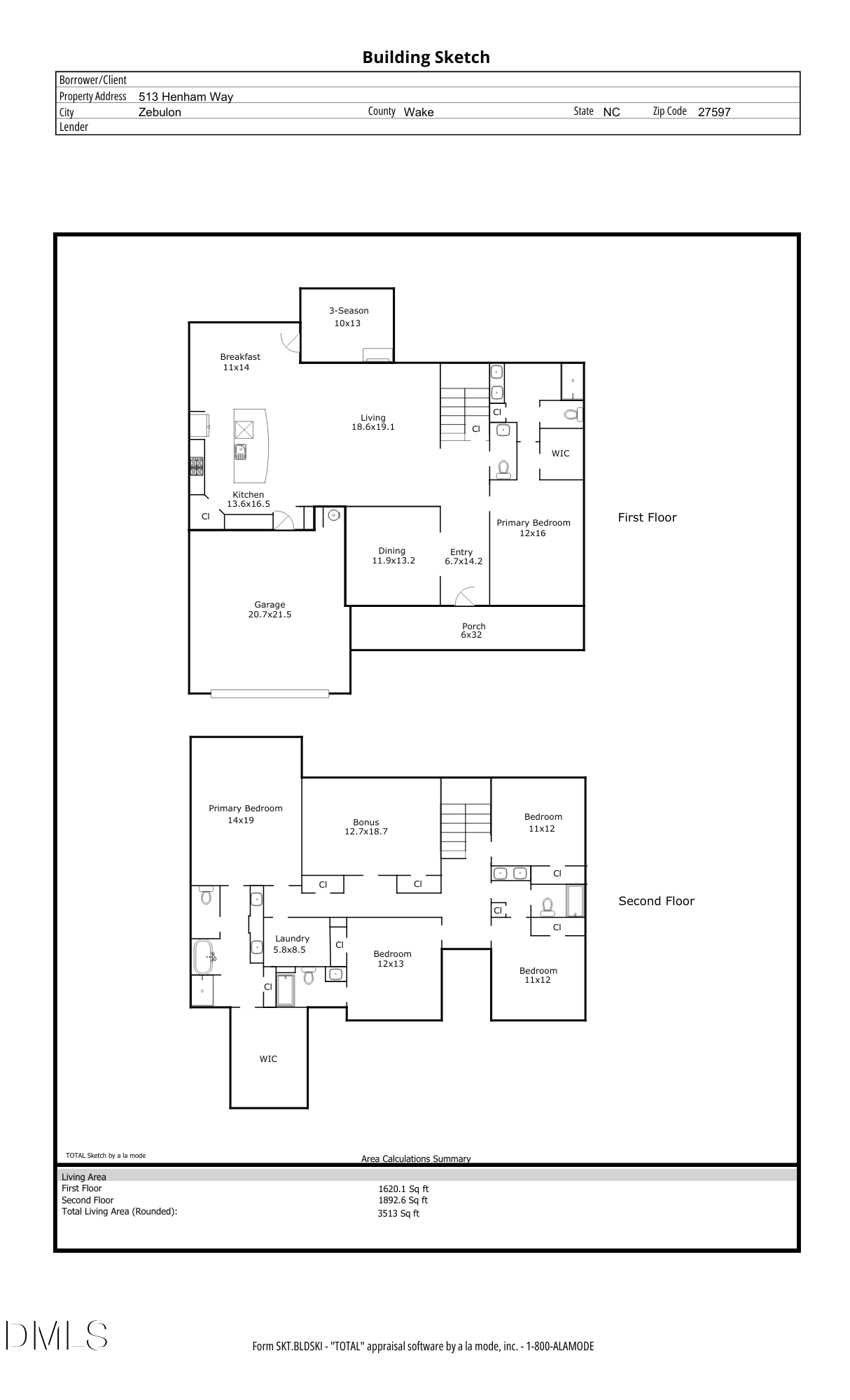 Exterior photo of 513 Henham Way, Zebulon, NC 27597. MLS: 10167699