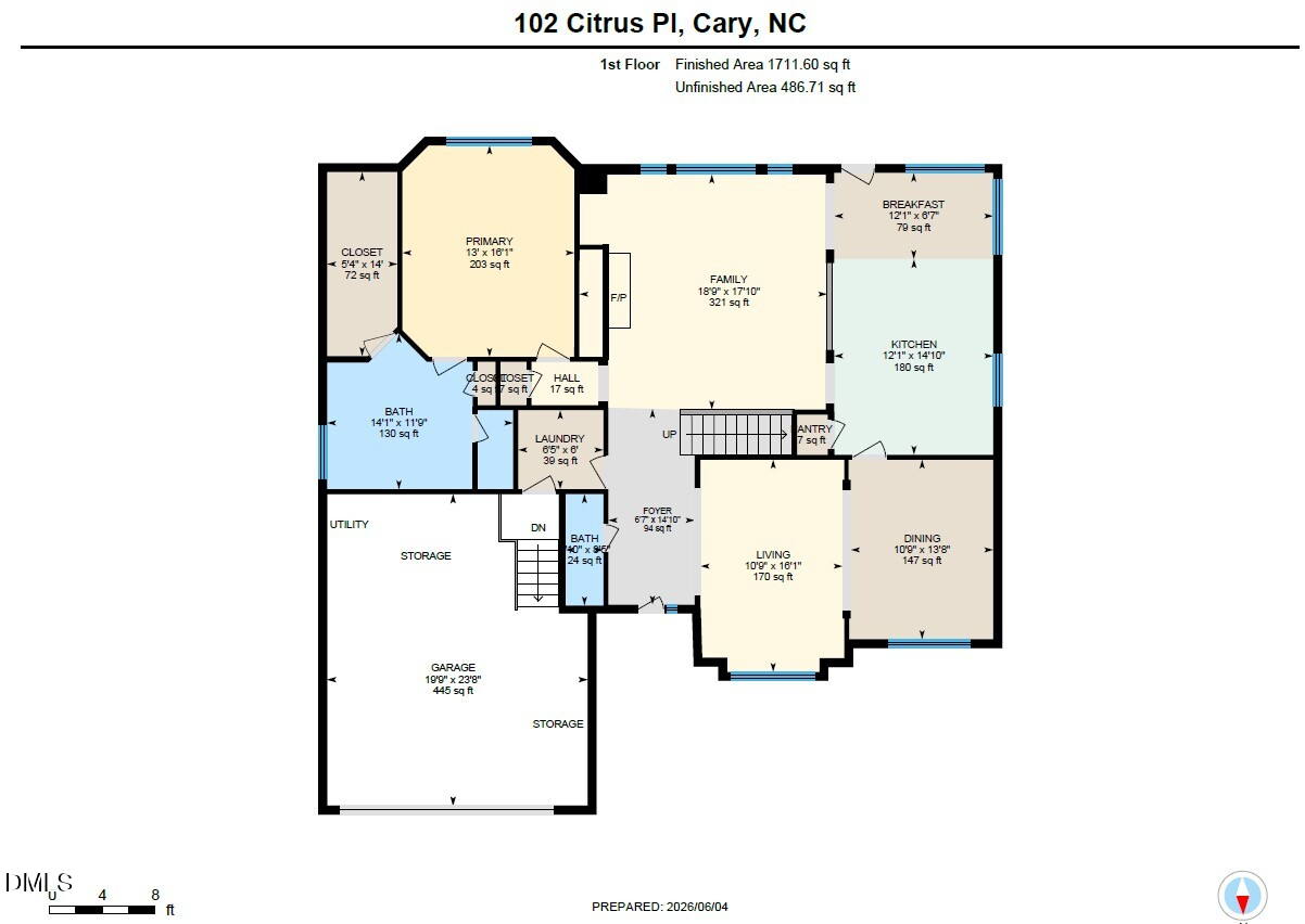 Exterior photo of 102 Citrus Place, Cary, NC 27519. MLS: 10172329