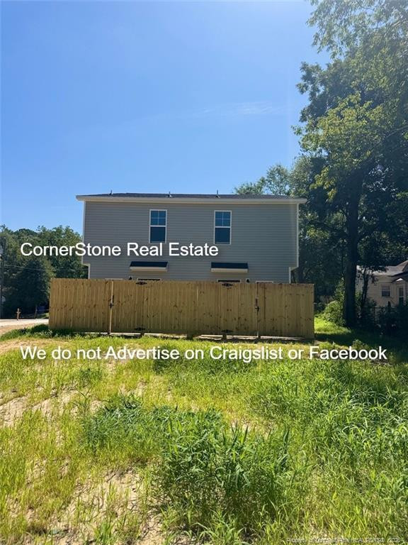 Exterior photo of 2022 Progress Street B, Fayetteville, NC 28306. MLS: 770027