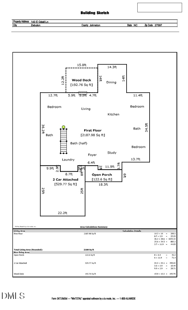 Exterior photo of 143 E Odell Lane, Zebulon, NC 27597. MLS: 10200076