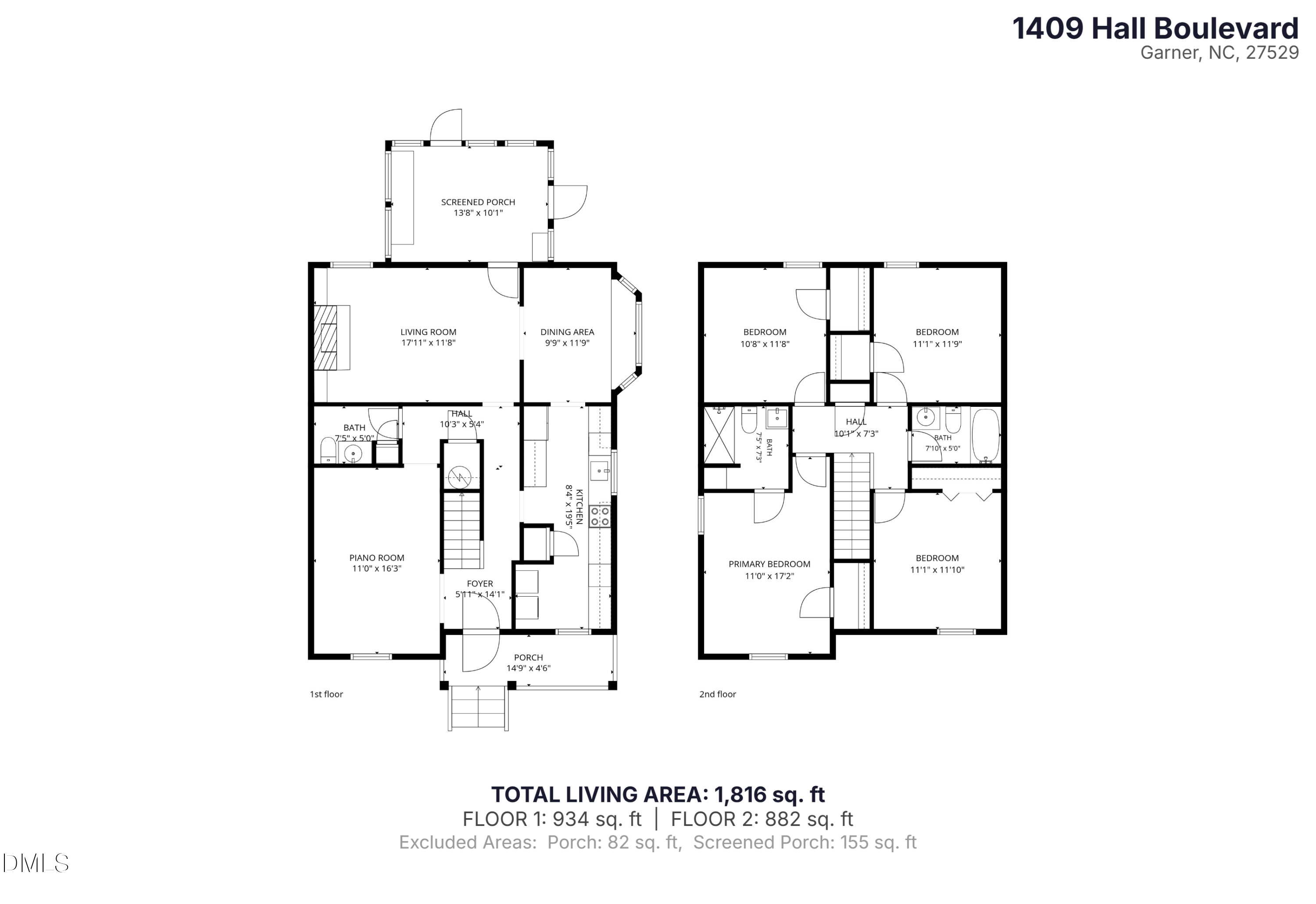 Exterior photo of 1409 Hall Boulevard, Garner, NC 27529. MLS: 10194297