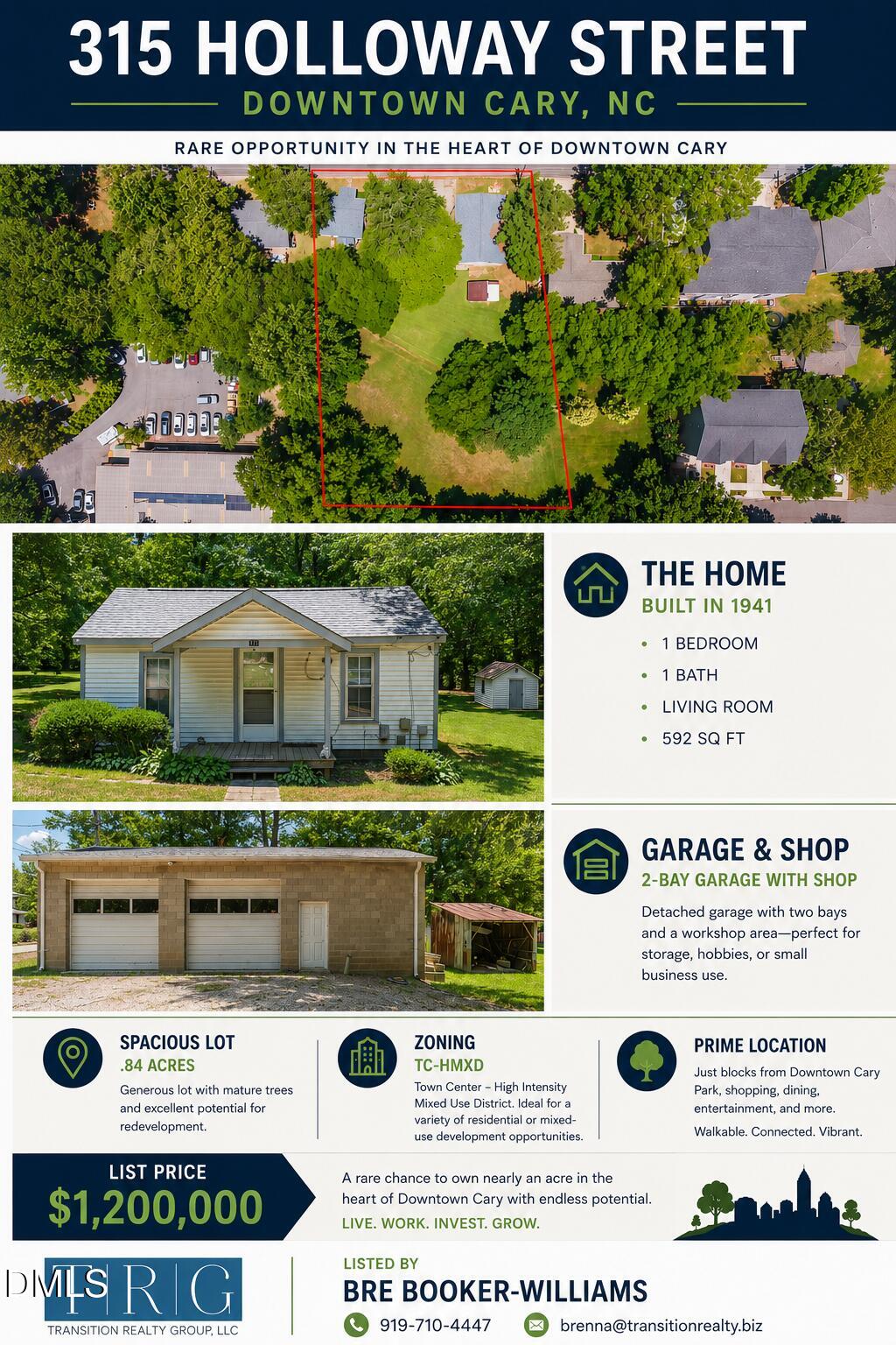 Exterior photo of 315 Holloway Street, Cary, NC 27513. MLS: 10172525