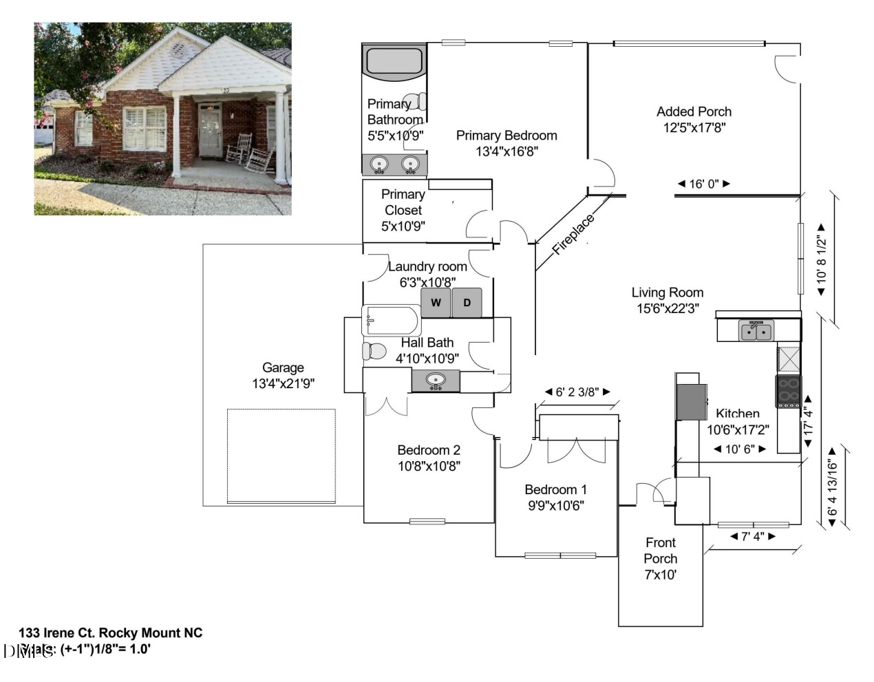 Exterior photo of 133 Irene Court, Rocky Mount, NC 27804. MLS: 10190372