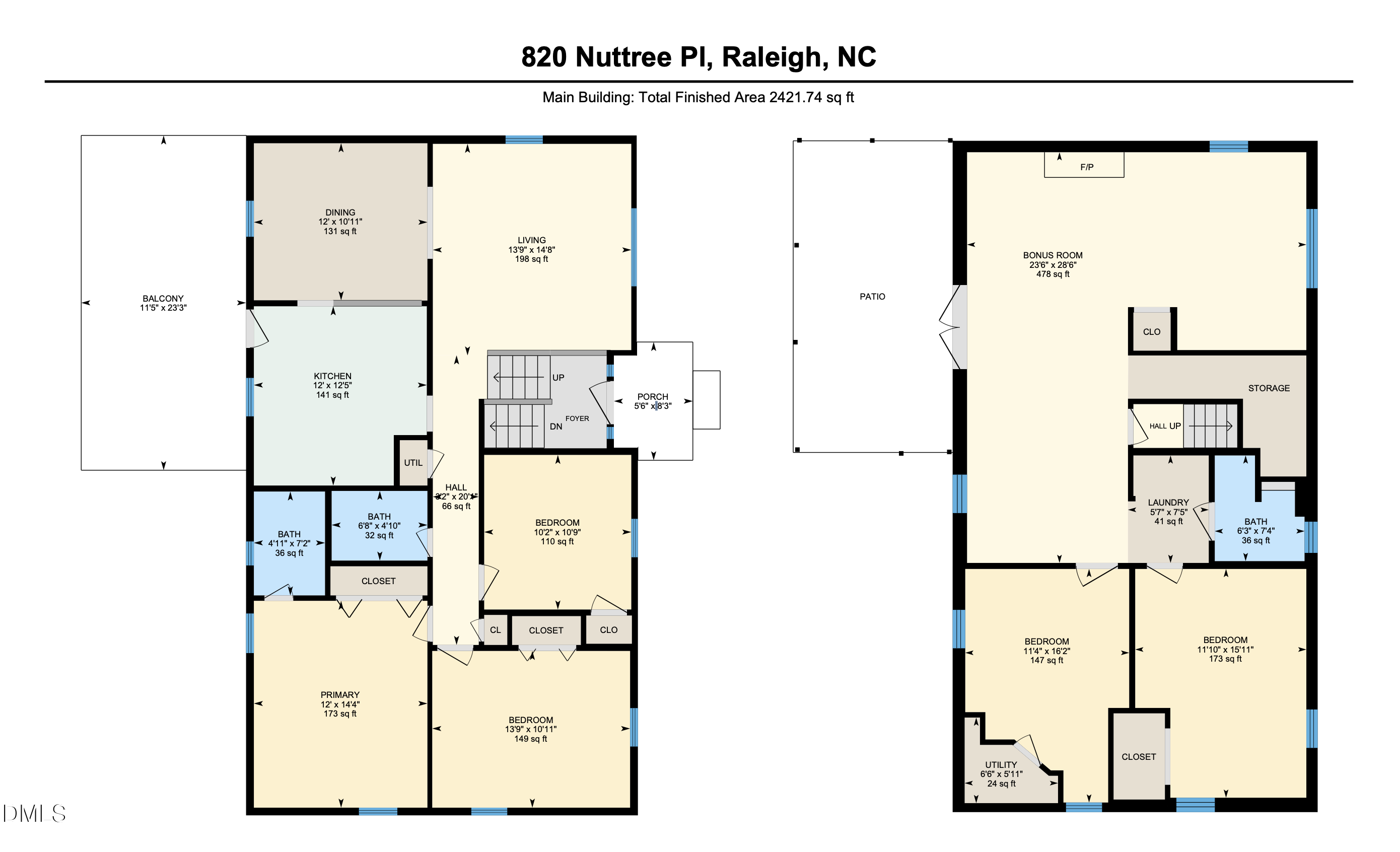 Exterior photo of 820 Nuttree Place, Raleigh, NC 27606. MLS: 10199704