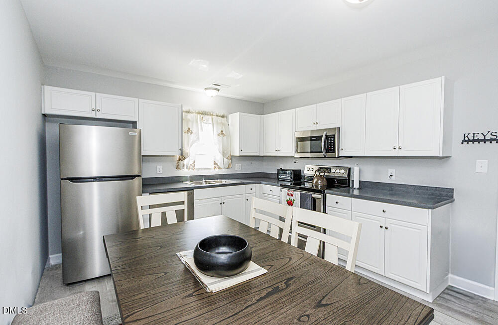 kitchen with less direct sunlight side v
