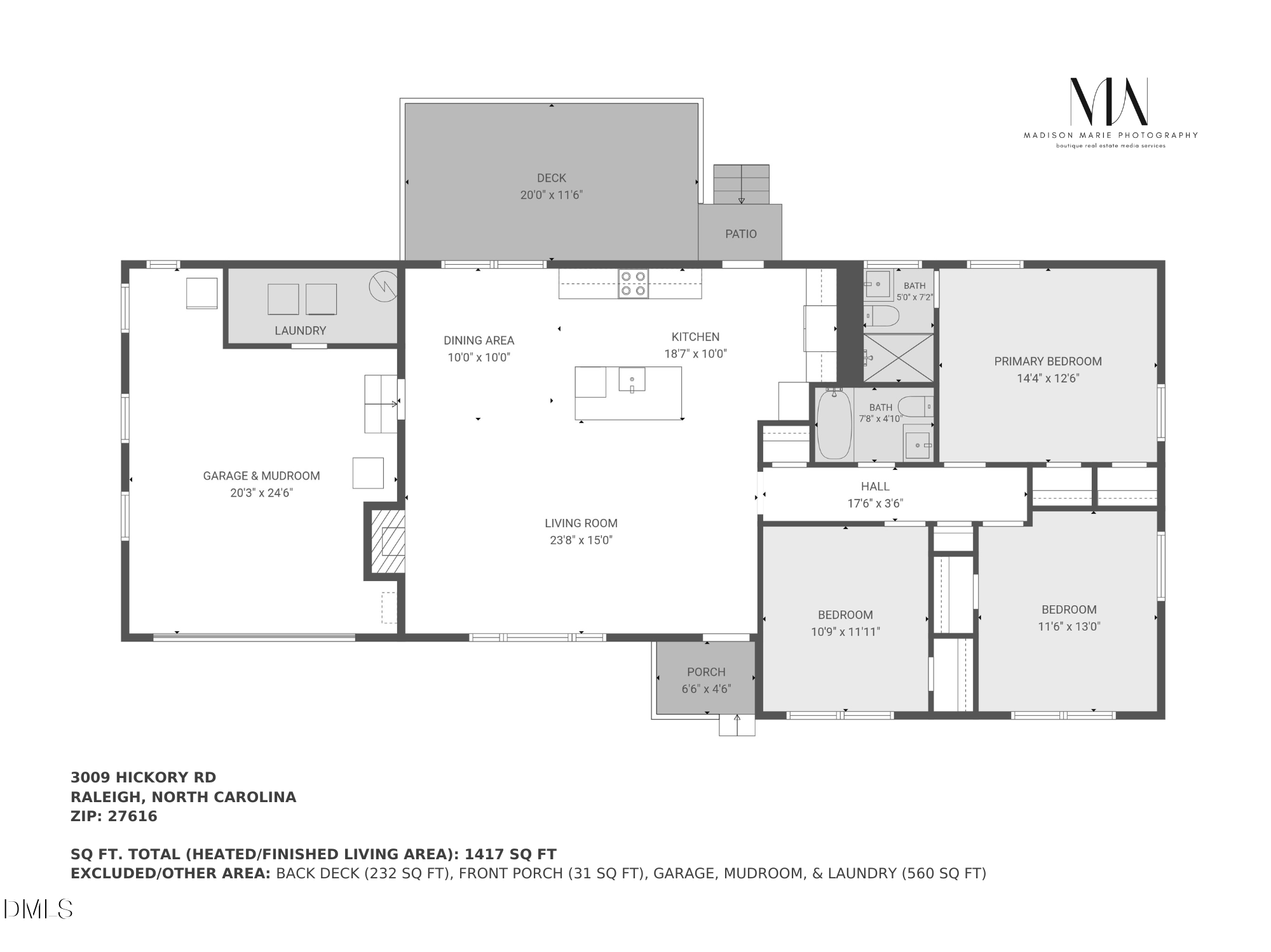 Exterior photo of 3009 Hickory Road, Raleigh, NC 27616. MLS: 10200193