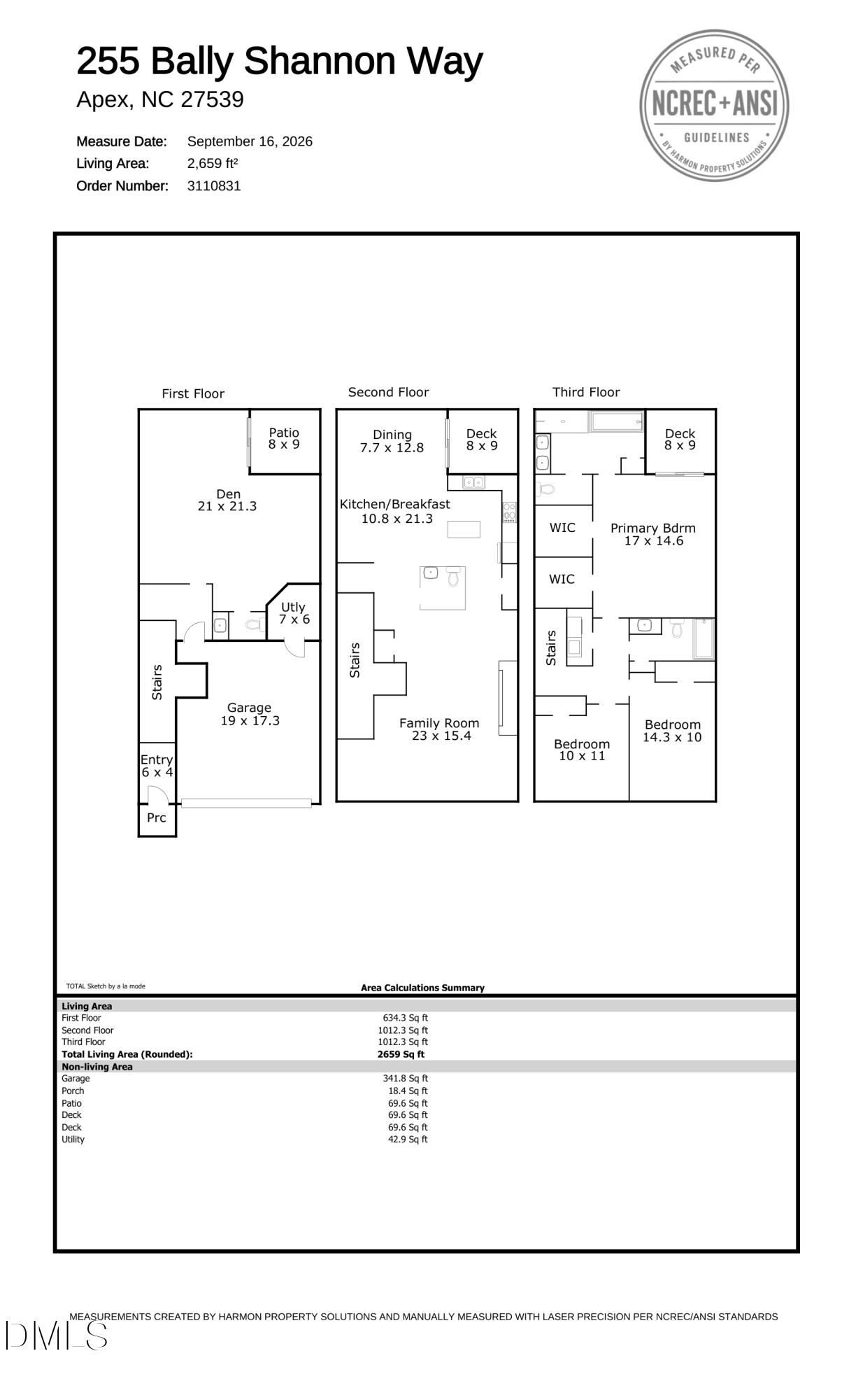 Exterior photo of 255 Bally Shannon Way, Apex, NC 27539. MLS: 10193435