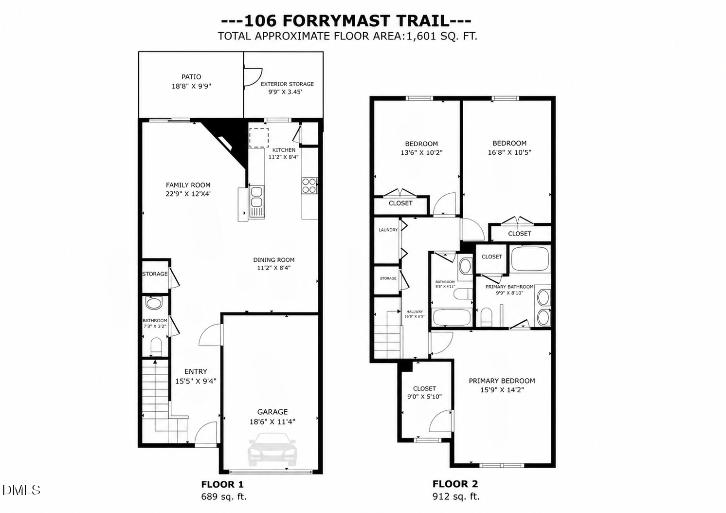 Exterior photo of 106 Forrymast Trail, Apex, NC 27539. MLS: 10191446