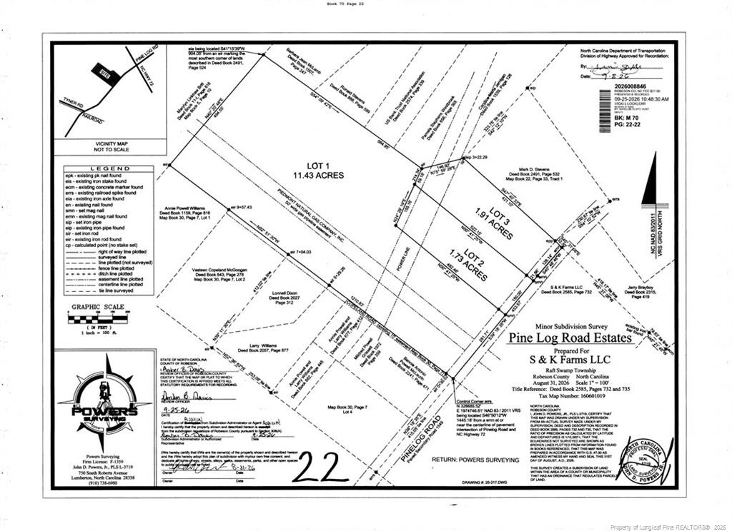 Exterior photo of Lot 1 Pine Log Road, Lumberton, NC 28360. MLS: 770305