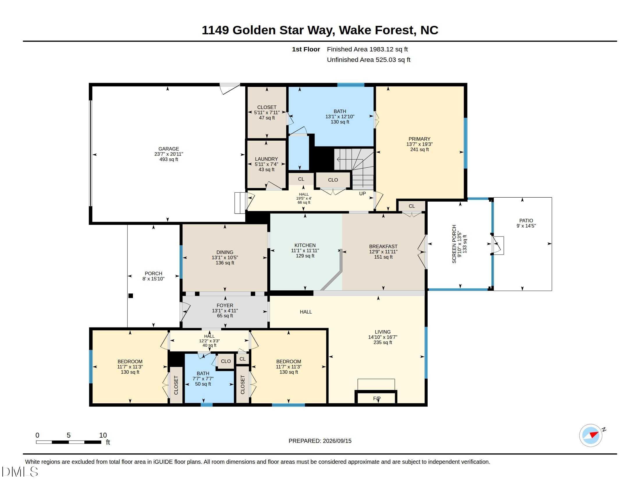 Exterior photo of 1149 Golden Star Way, Wake Forest, NC 27587. MLS: 10193780