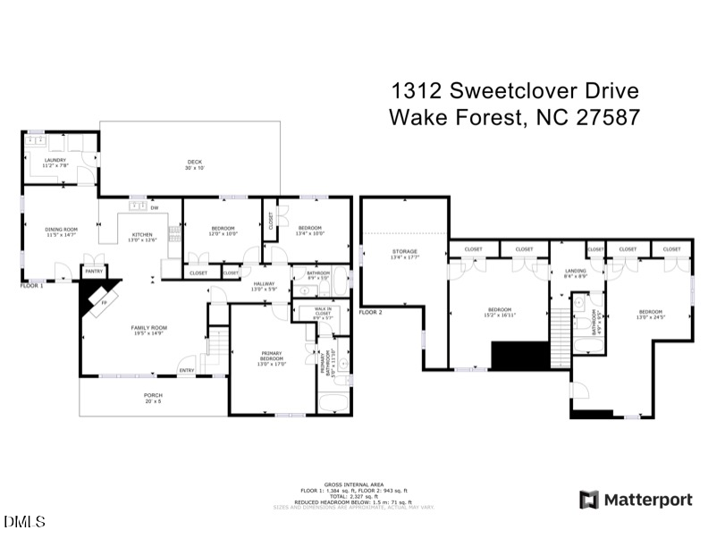 Exterior photo of 1312 Sweetclover Drive, Wake Forest, NC 27587. MLS: 10197621