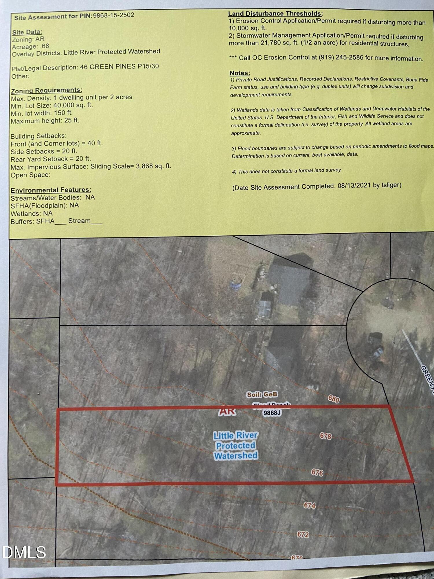 Exterior photo of Lot 46 Green Pine Road, Cedar Grove, NC 27231. MLS: 10194711