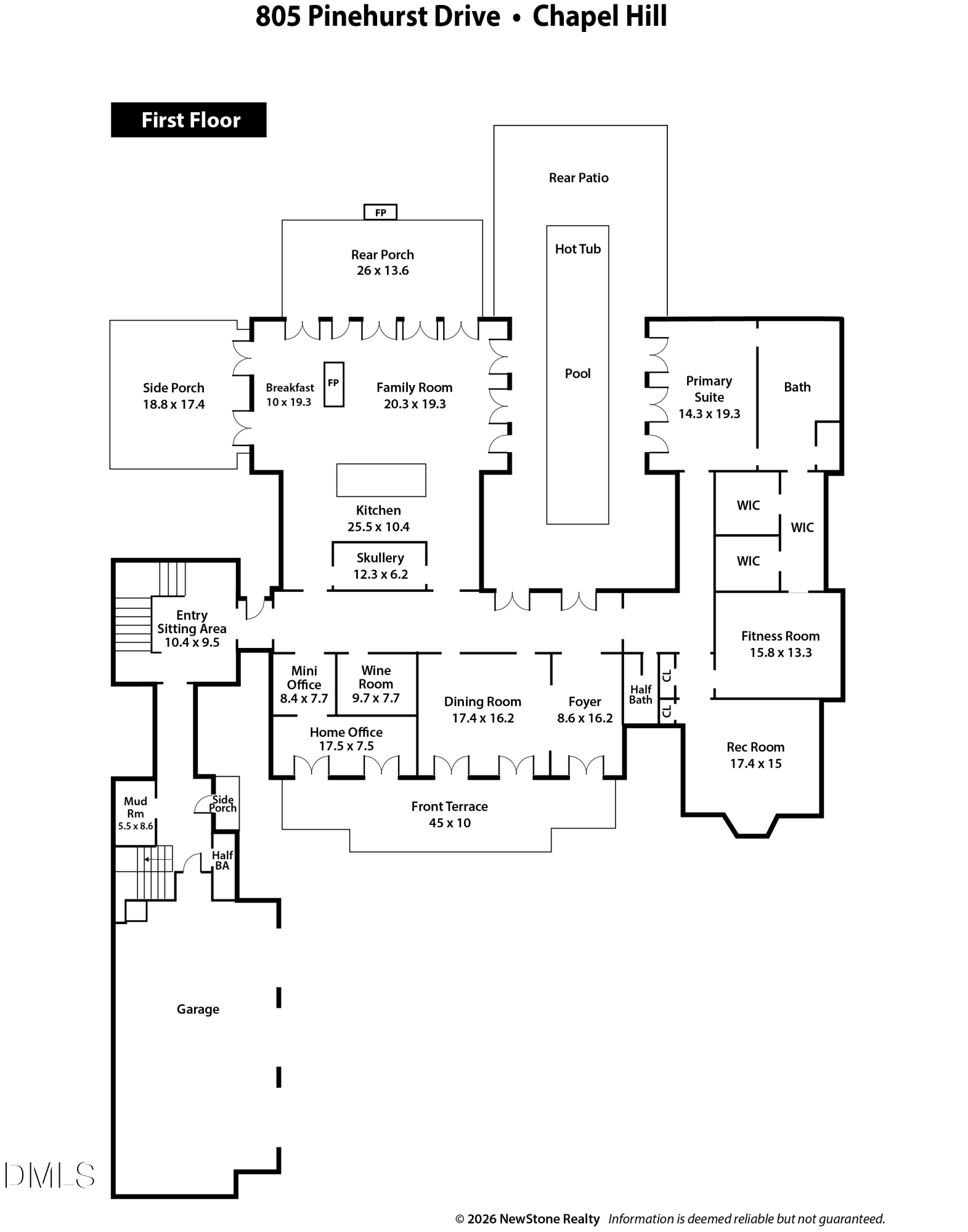 Exterior photo of 805 Pinehurst Drive, Chapel Hill, NC 27517. MLS: 10200156