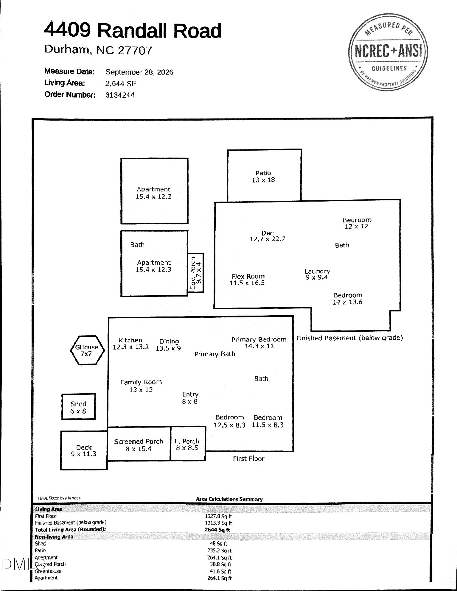 Exterior photo of 4409 Randall Road, Durham, NC 27707. MLS: 10195720