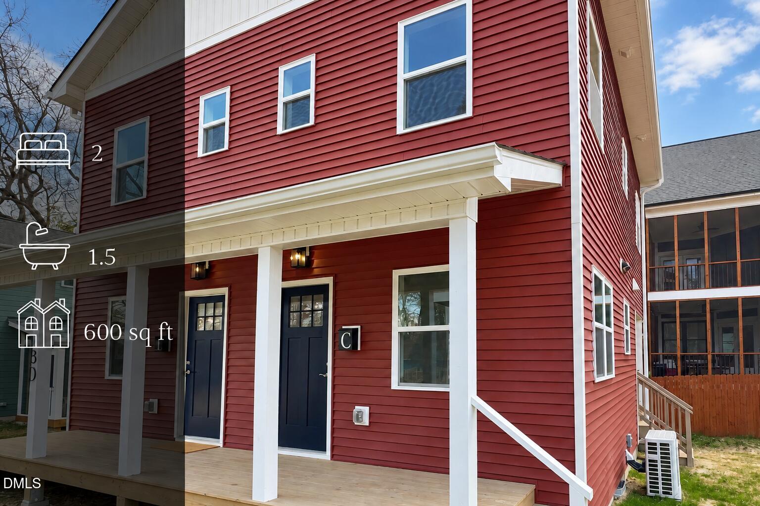 Exterior photo of 1308 Sedgefield Street C, Durham, NC 27705. MLS: 10190303
