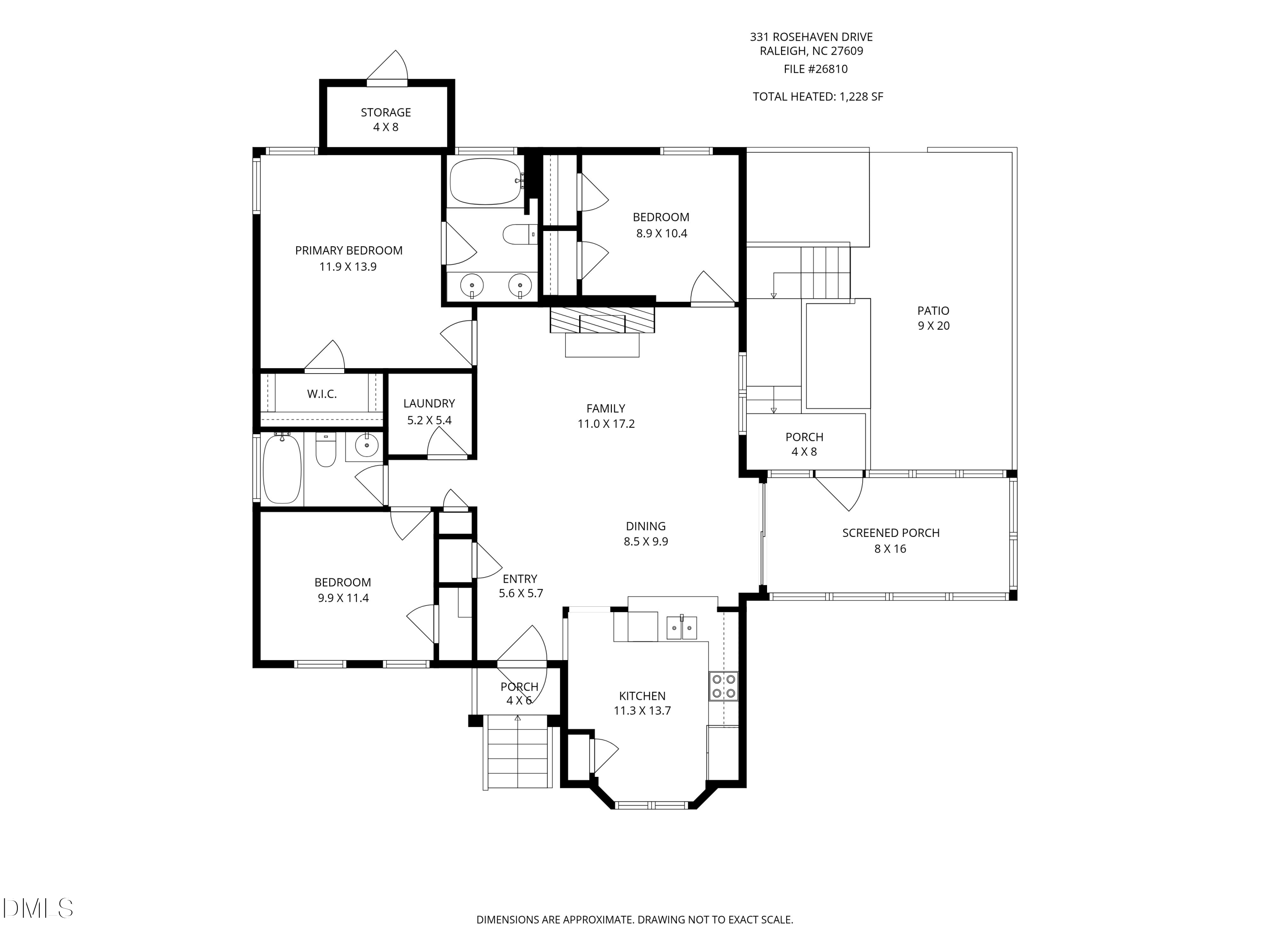 Exterior photo of 331 Rosehaven Drive, Raleigh, NC 27609. MLS: 10191587