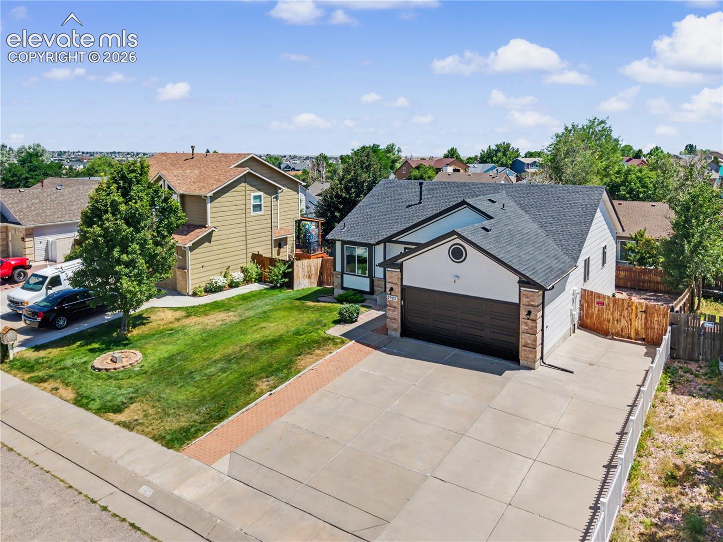 Aerial view of front