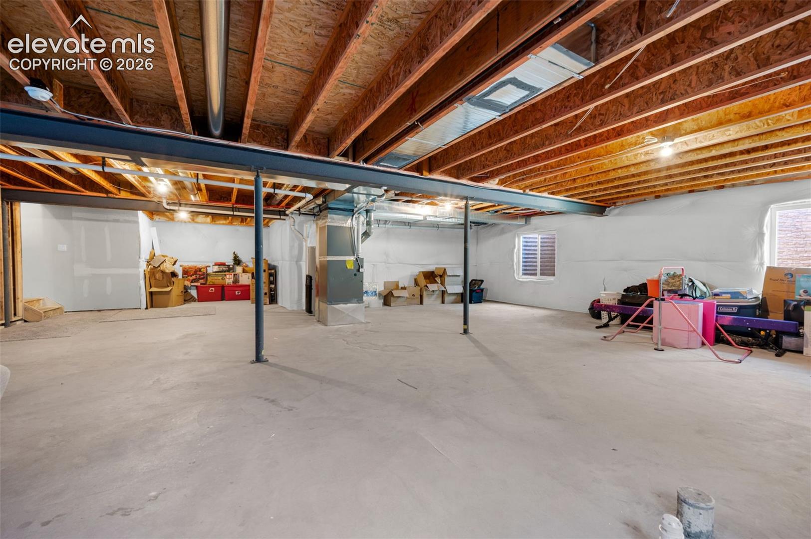 So many possibilities with this very large unfinished basement 