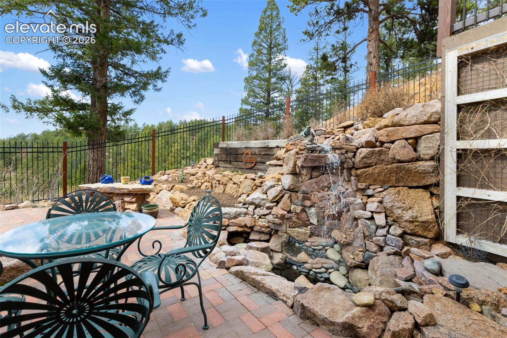 Water feature and patio