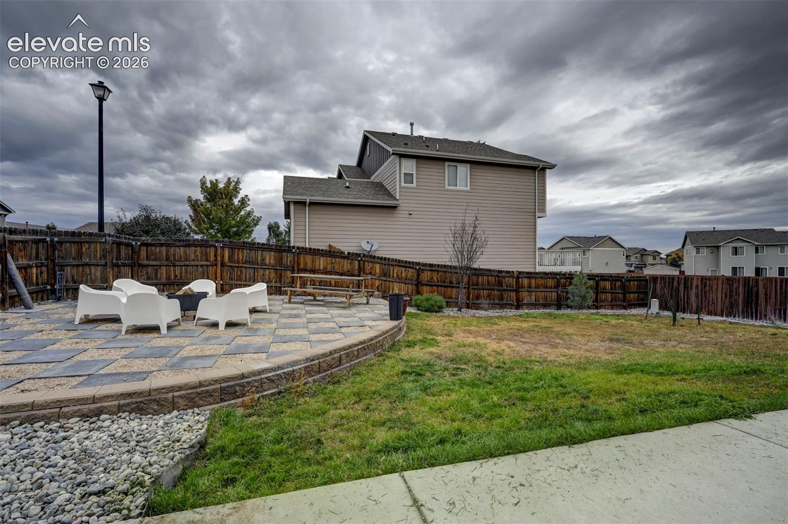 Fenced backyard