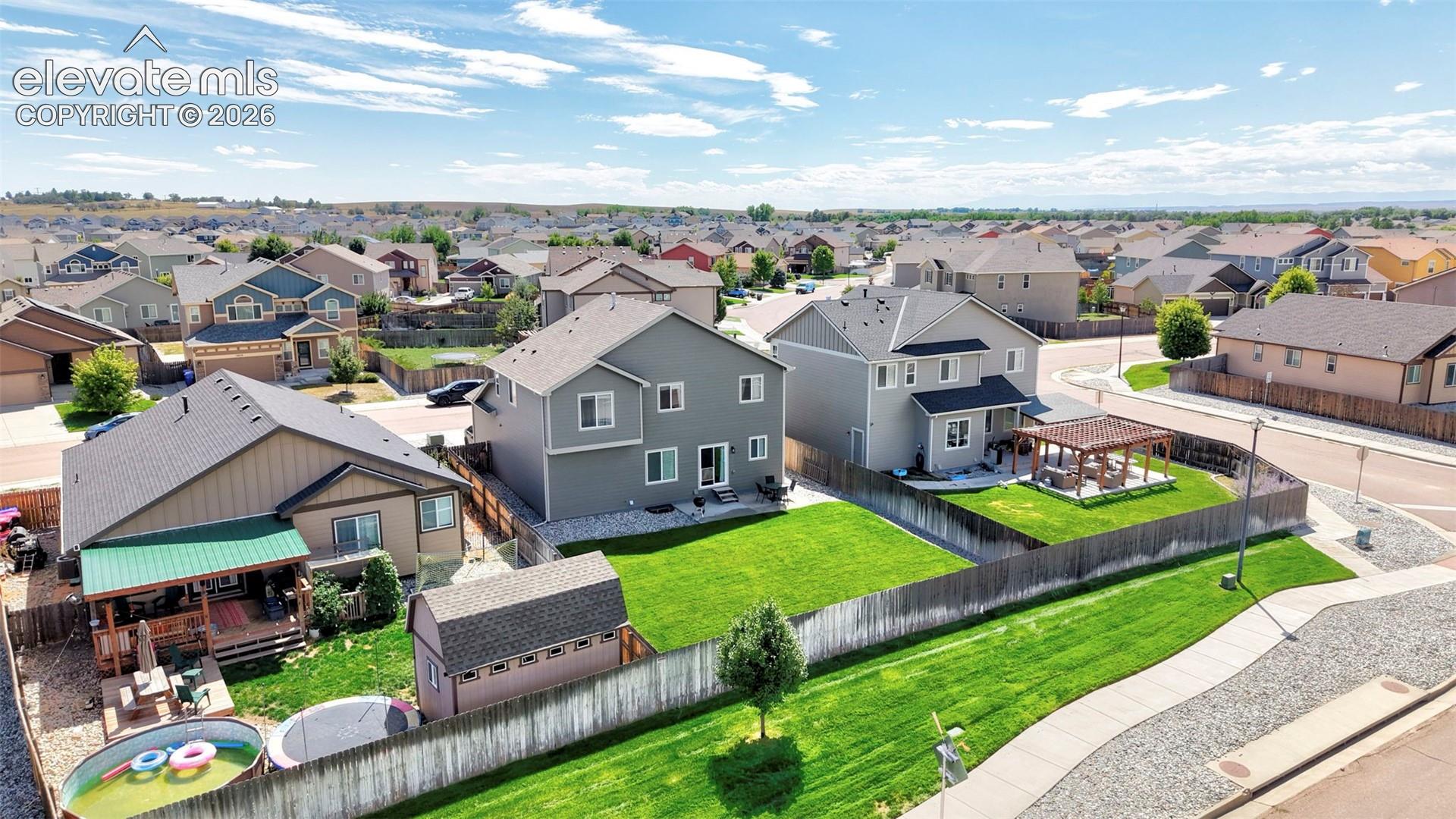 Expansive residential neighborhood with varied architectural styles