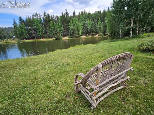 Bench Overlooking Community Pond.