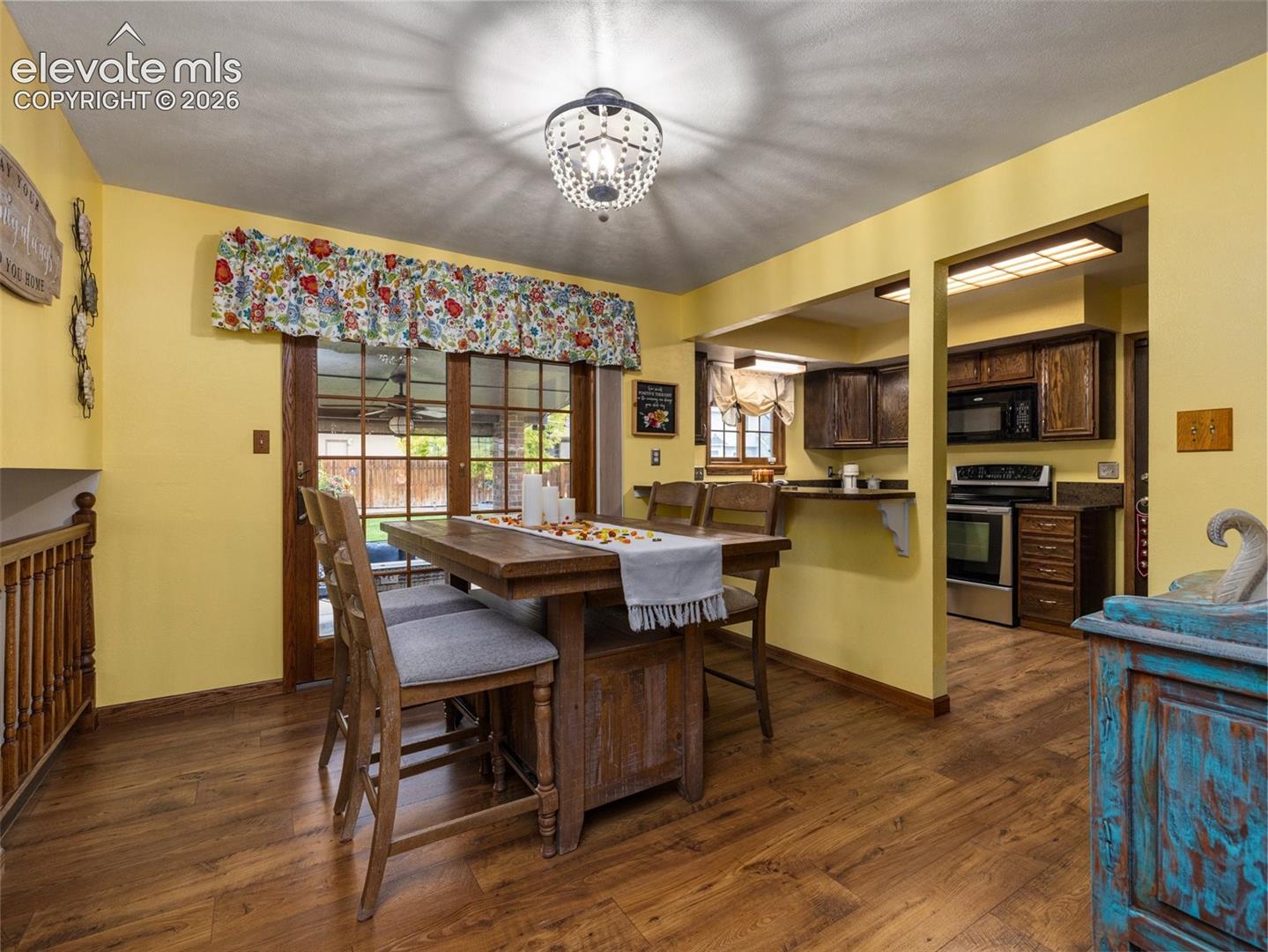 Wood-finish flooring throughout
