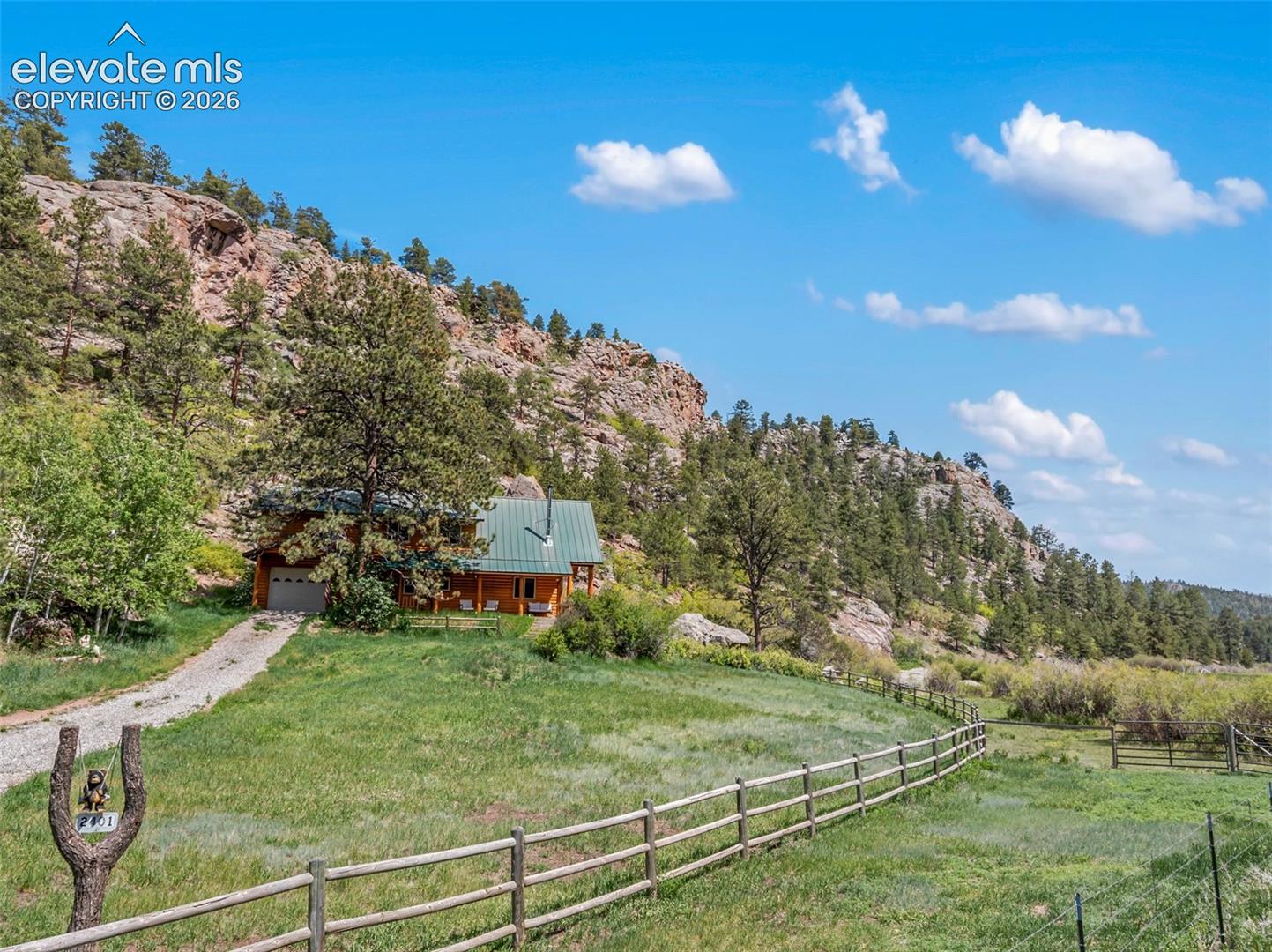 Beautiful rock formations, open pasture, and a tranquil stream surround your new home, creating a truly breathtaking setting.