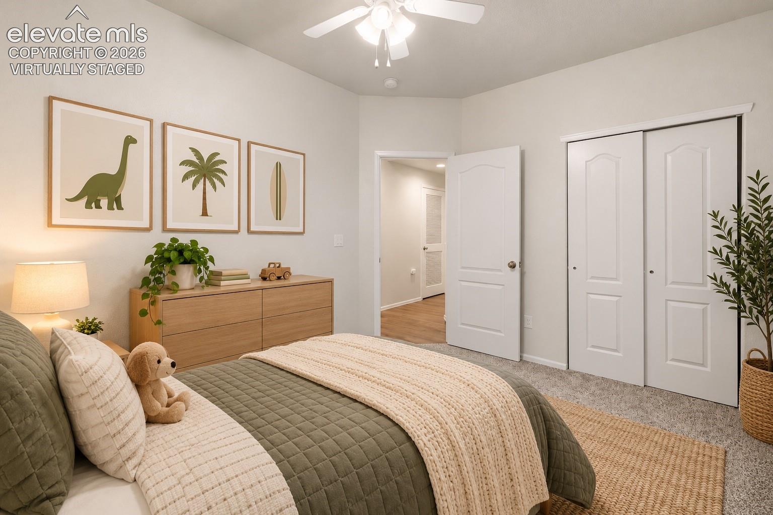 Additional Bedroom with Ceiling Fan! Virtually Staged