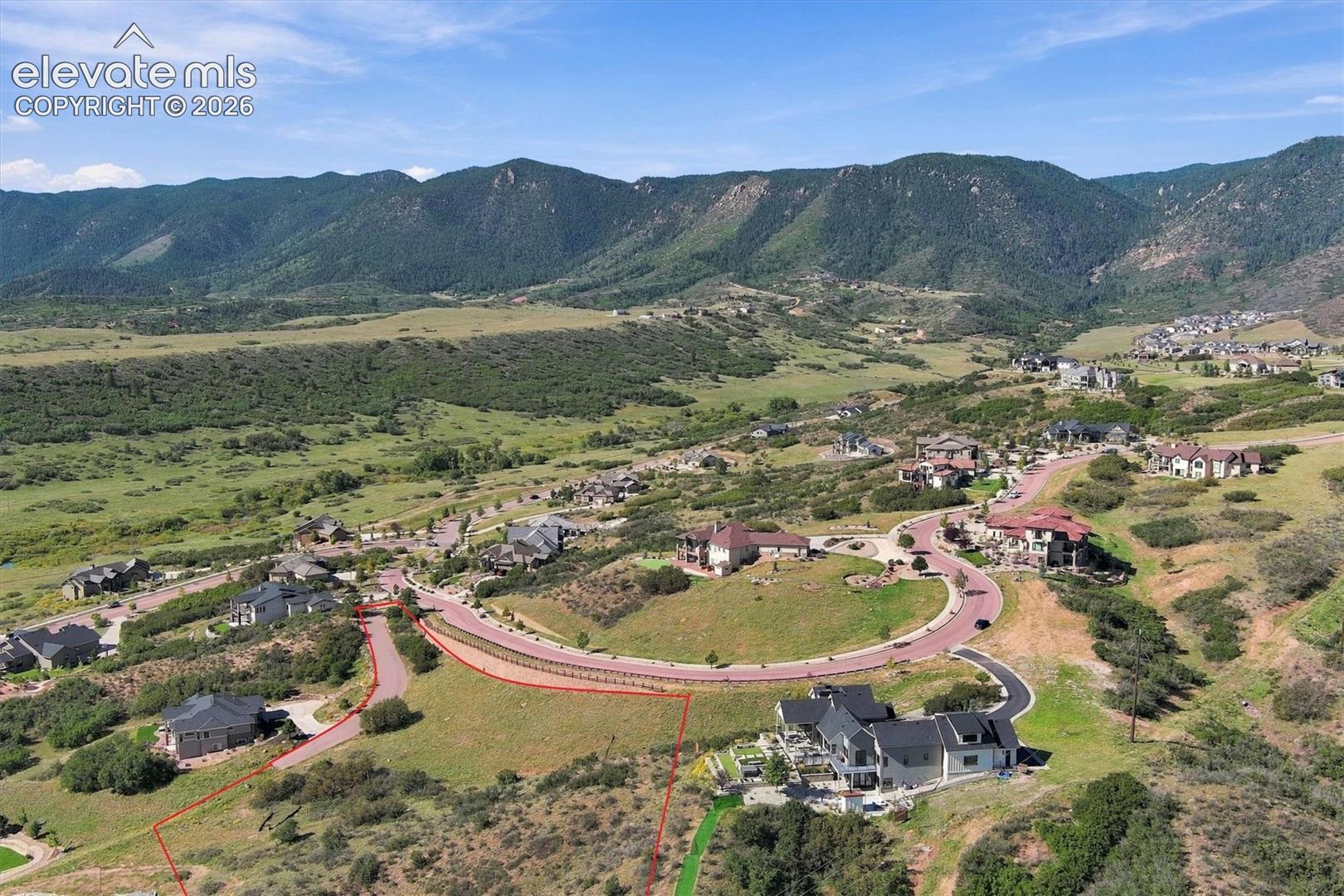 same shot- approx. boundary outline in RED- "Property Lines shown on photos are Approximate and not a survey"