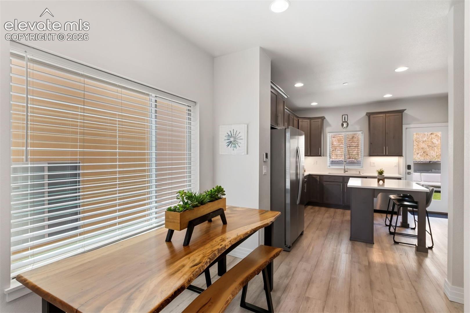 Separate dining area off kitchen