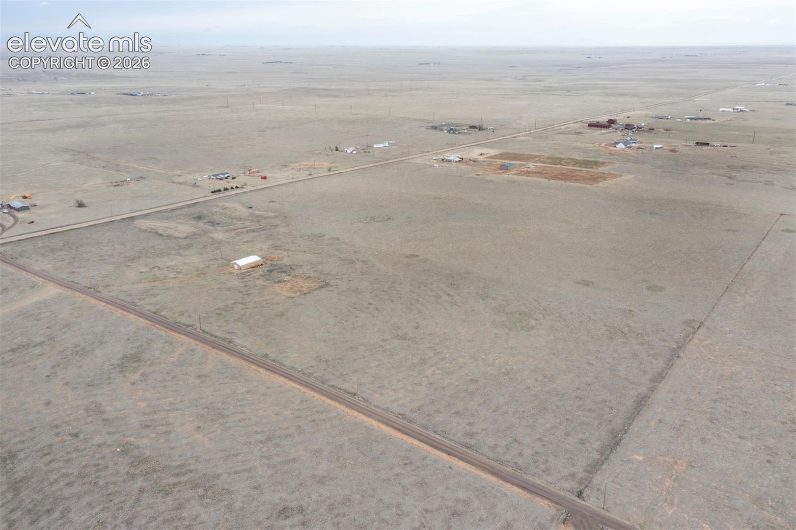 Aerial view with a rural view