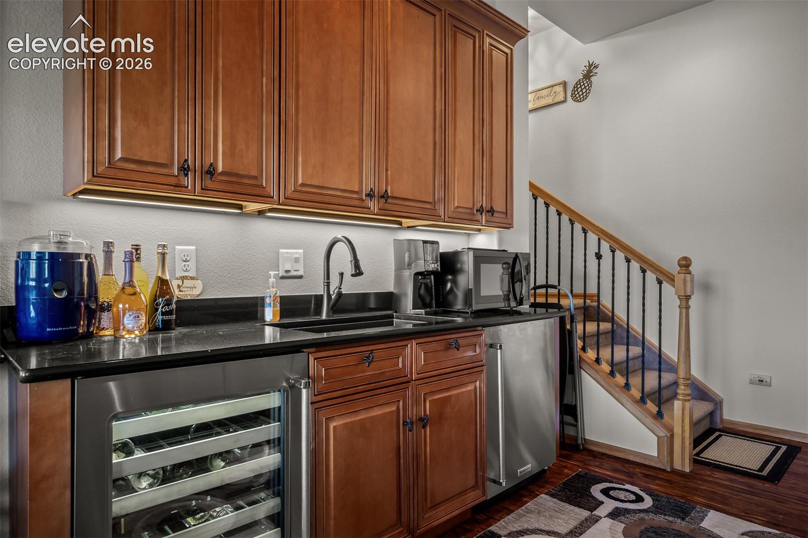 another view of game room wet bar.