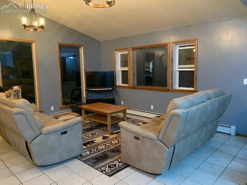 Living room on the main level.  Tons of windows.
