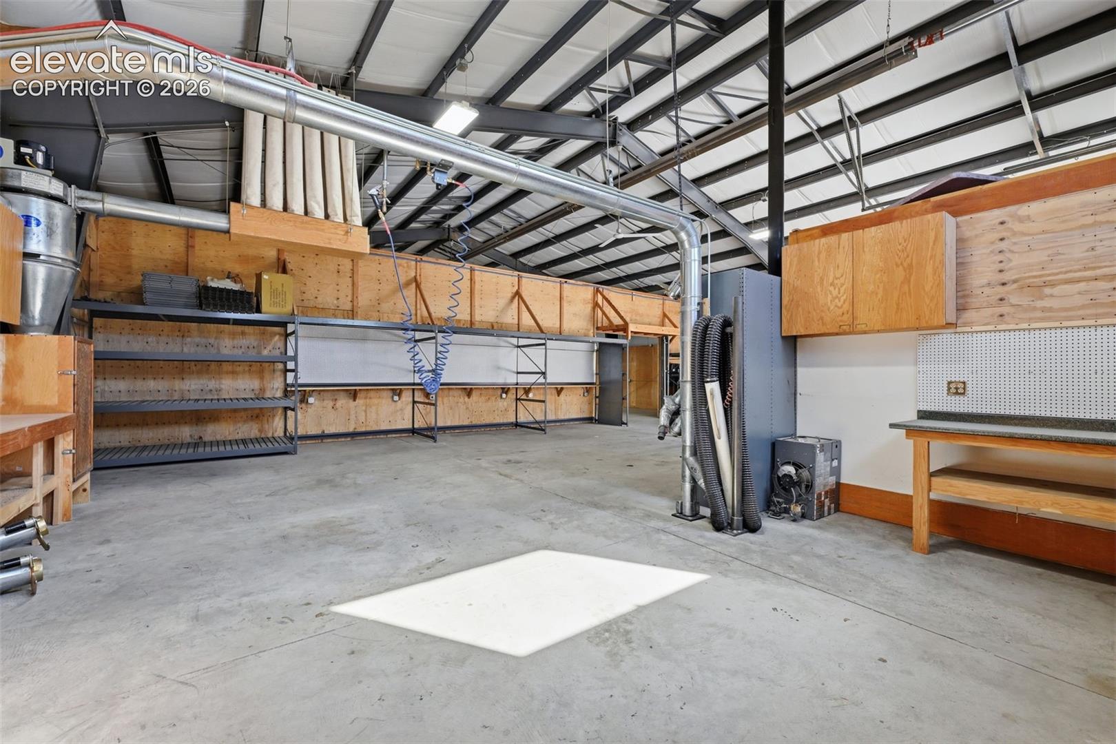 Existing rack and storage areas help maximize usable floor space