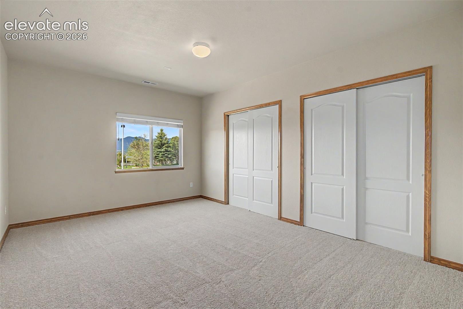 Basement bedroom with mountain views