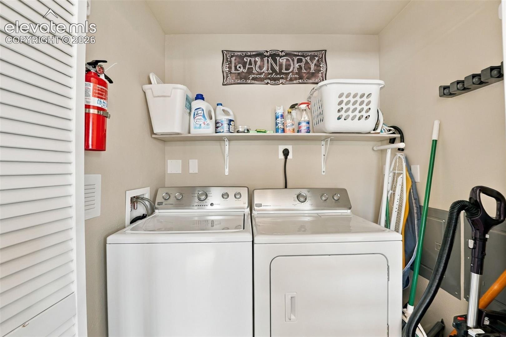 Upper level laundry space