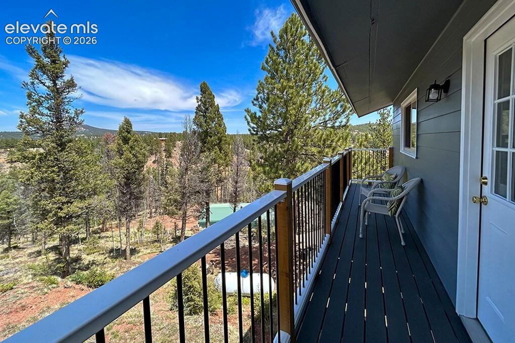 Private balcony off of the primary bedroom