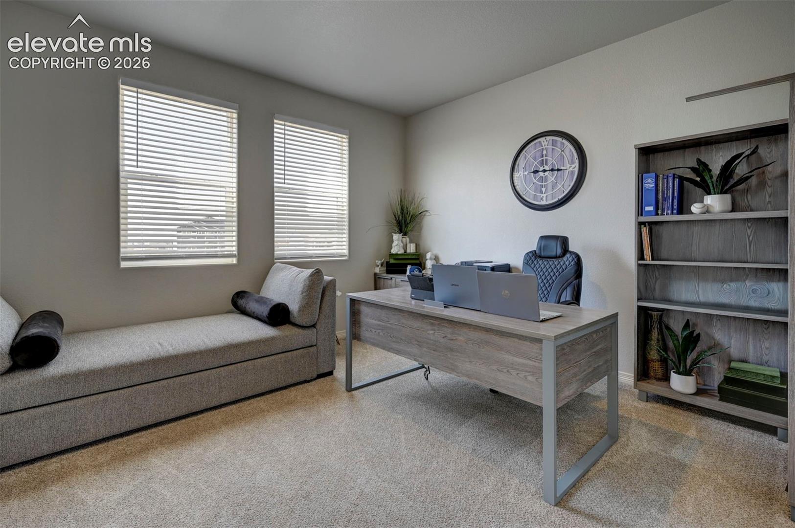 Dedicated office space with french doors