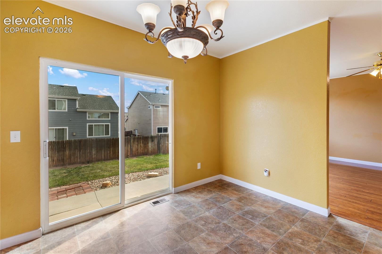 Walk out to your fenced back yard.