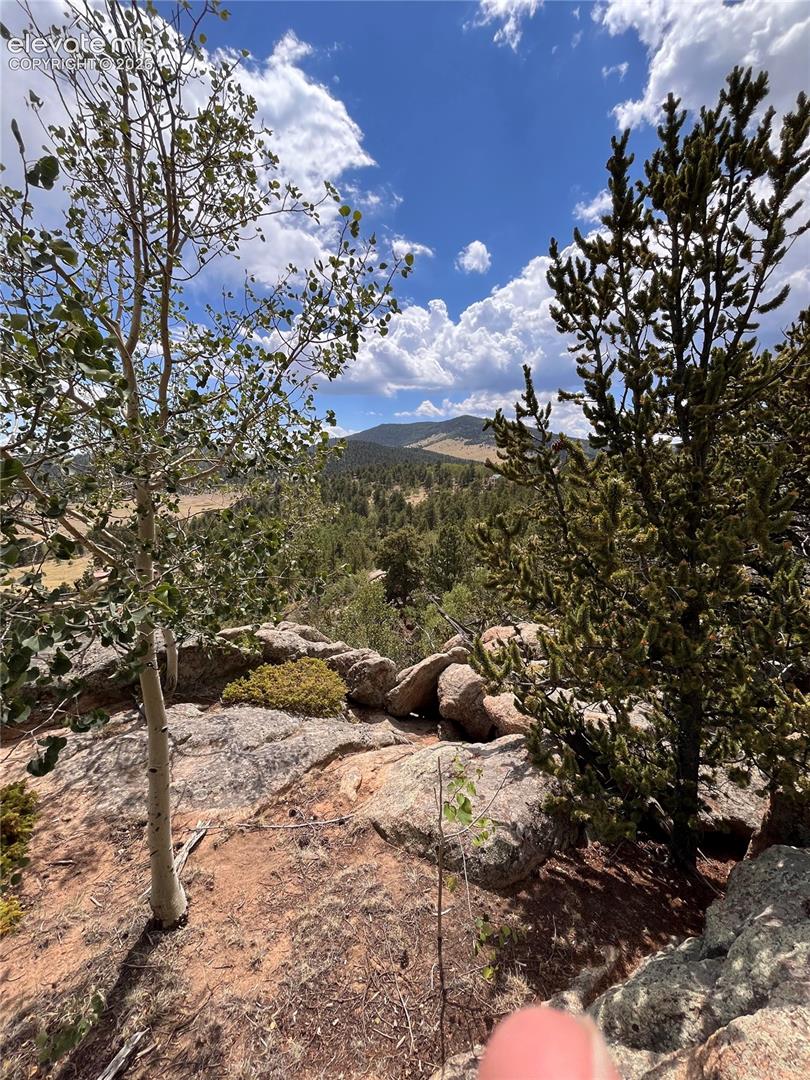 natural patio atop boulder cliff