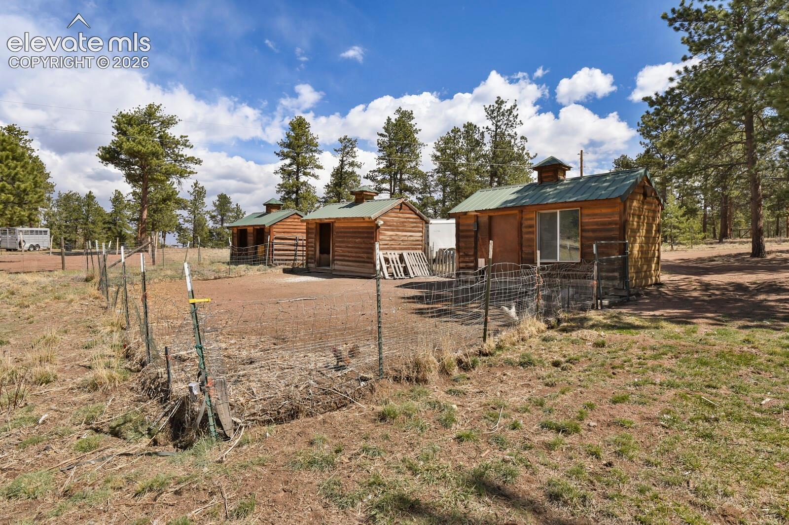 Chicken coop and outbuildings