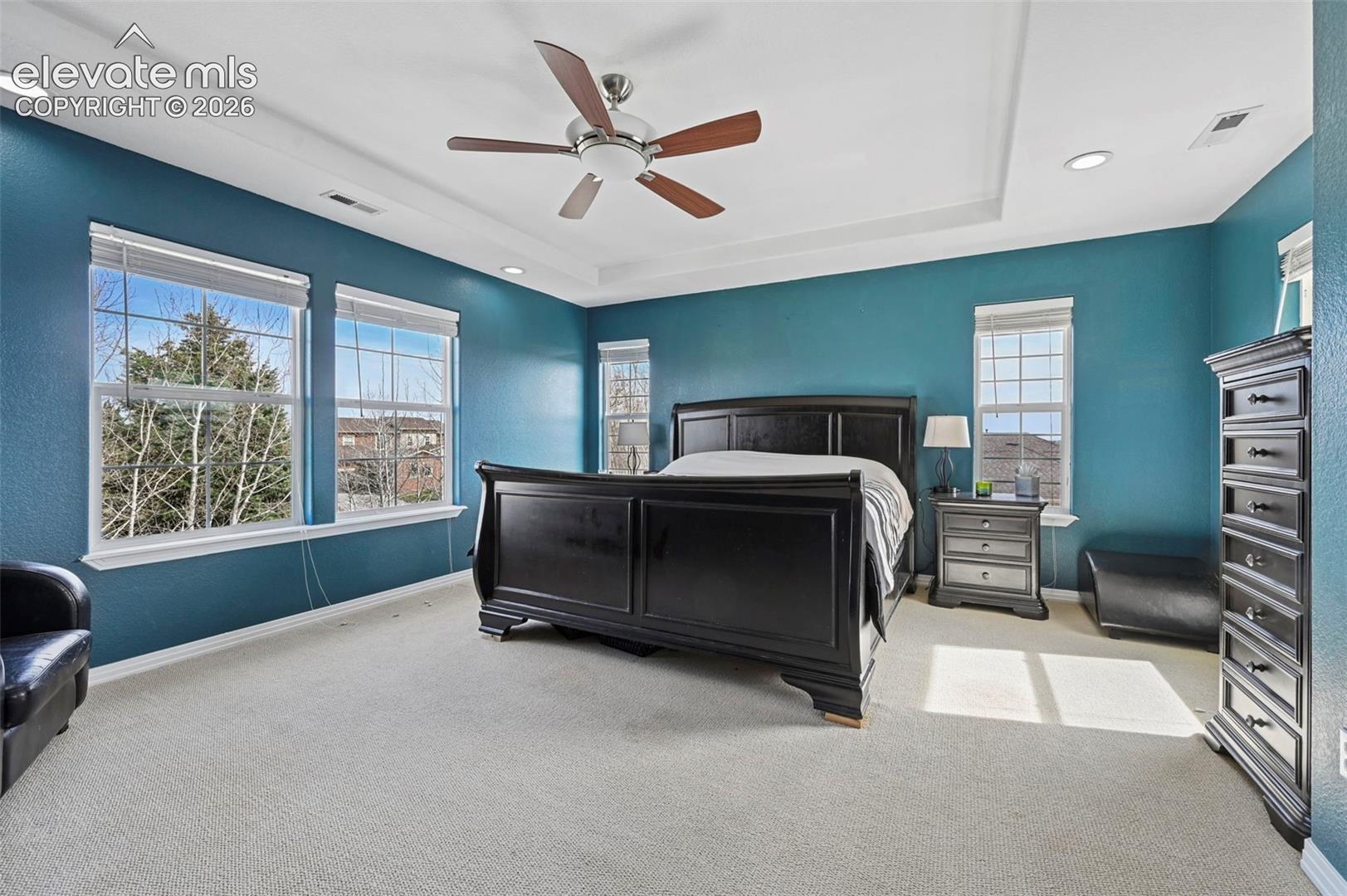 Master bedrooom, large and bright.