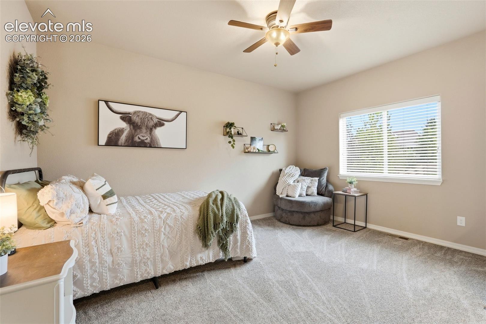 Large upstairs bedroom with attached bathroom