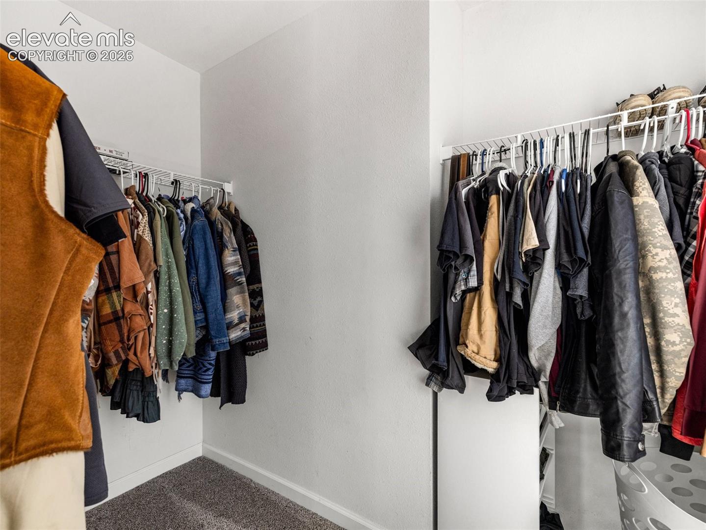 Walk in closet in the primary