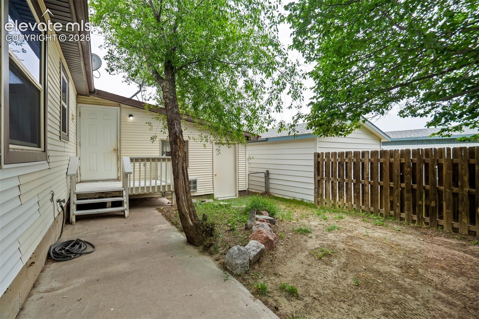 Rear patio and deck area.