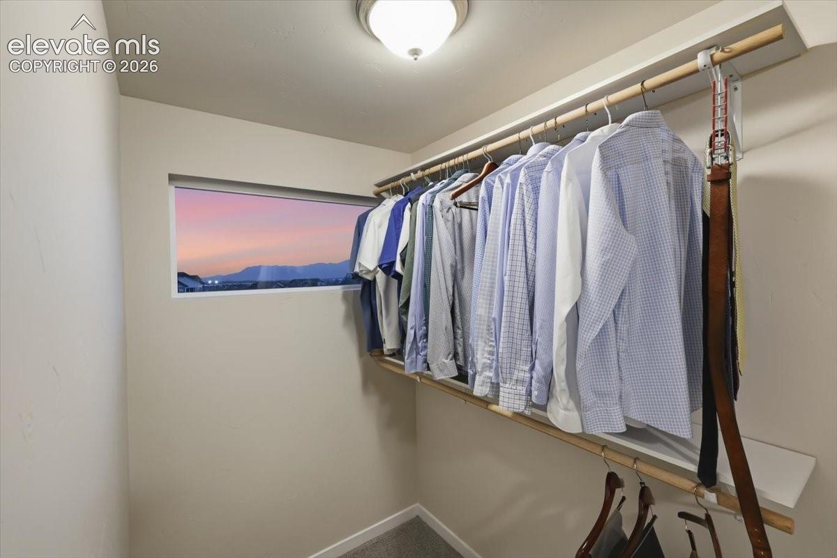Primary walkin closet has its own views