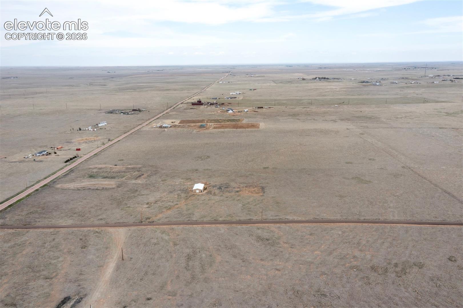 Aerial view with a rural view