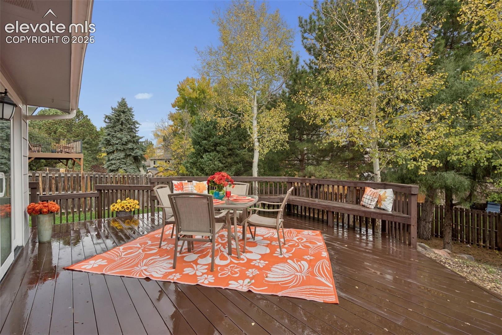 25 x 17 foot deck in private backyard