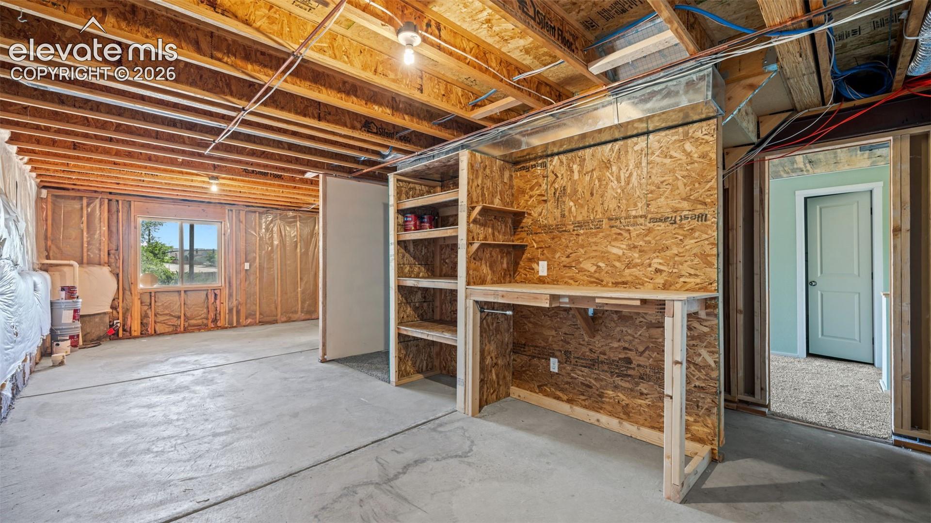 Large storage area in basement